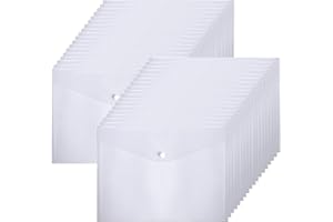 GoodtoU A4 Plastic Wallets - 36 Pcs Clear Plastic Folder Document Popper Files Folders