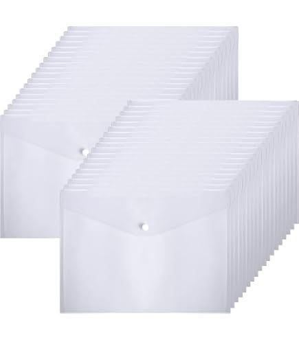 Rexel A4 Clear Ice Plastic Popper Wallet Folder – With Front Business Card Pocket, Pack Of 50