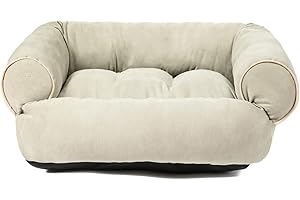 RICHRAIN Canapé-lit Pour Chien à Sommeil Profond Litière Pour Chat De Haute Qualité Lit Pour Animaux De Compagnie Plus épais Et Chaud En Hiver Pour Petits Chats Et Chiens (L,Beige)