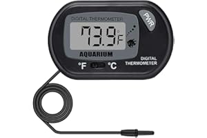 Bestgle Lgrometro Termometro Digitale LCD, Termometro Lgrometro con Sonda, Termometro Acquario con Ventosa, per Auto/Frigorifero/Acquario/Acquario