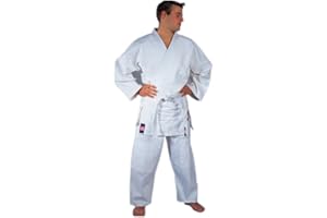 DanRho Judo Kimono Línea Dojo - Uniforme Ligera Estudiante Karate Gi Artes Marciales con Cintura elástica y Cordones para Judo, Taekwondo, Aikido, jiu-Jitsu - 450 g / m2