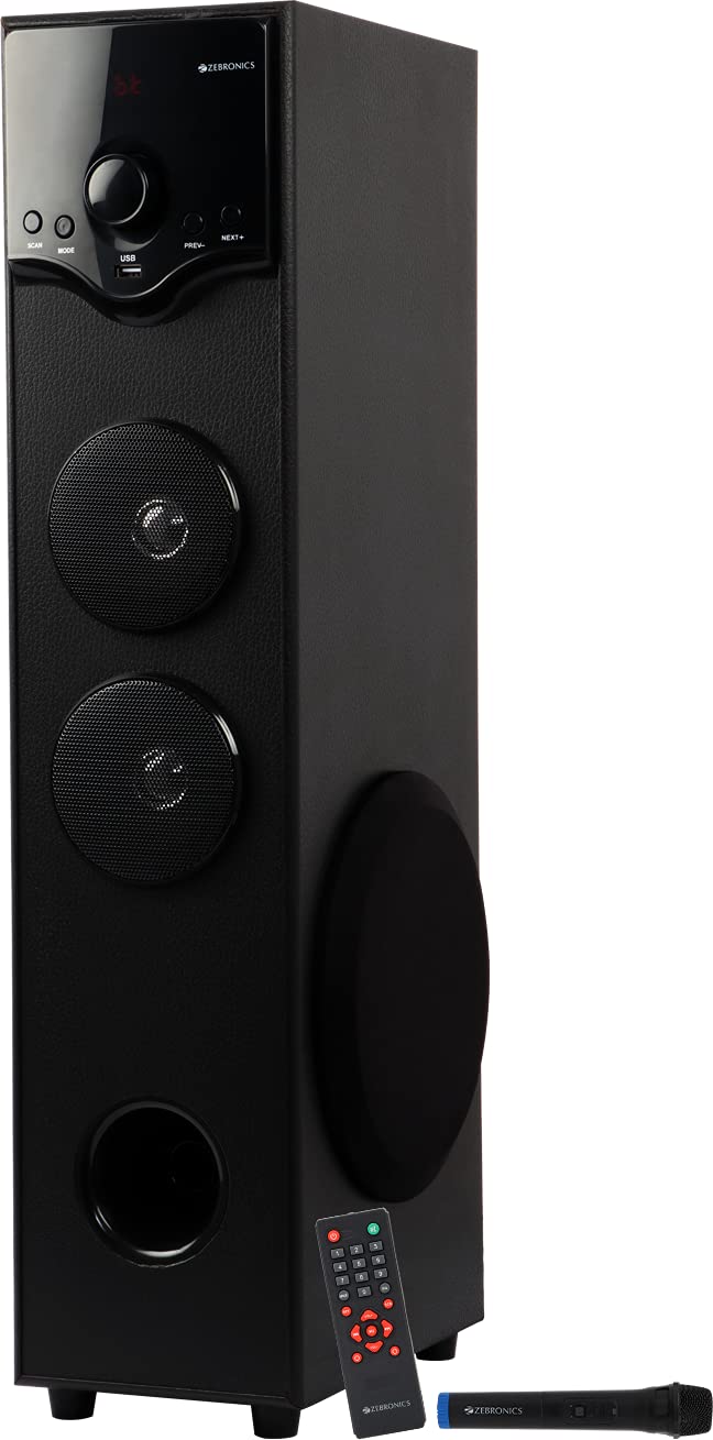 Zebronics Zeb-BT505RUCF Tower Speaker Review: Triple Drivers, Bluetooth v5.1, USB, AUX, FM, Wireless Mic