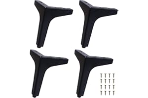 Luabue 6 inch / 15cm Metal Furniture Legs Set of 4 Black Sofa Legs Triangle Furniture Feet Cabinet Feet Couch Legs for Cupboard Tables Couch Chair Ottoman Drawers TV Stand
