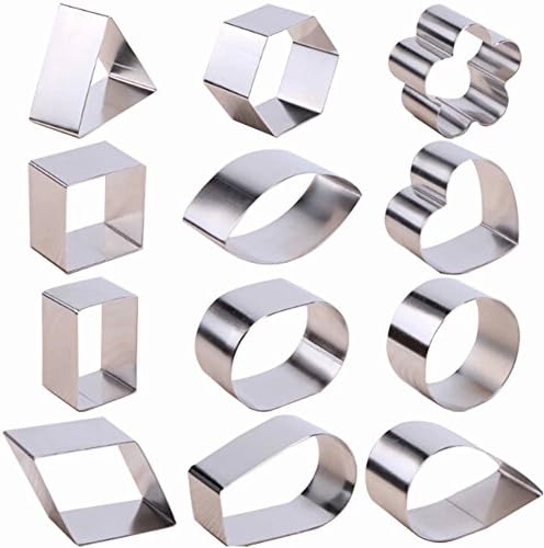 Aimeart Stainless Steel Cookie Mould Pastry Mousse Ring Baking Mold Set