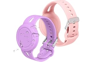 AXFEE Pasek do zegarka kompatybilny z Apple Airtag, silikonowa bransoletka ochronna do AirTag, zapobiegająca zgubieniu, regulowana opaska na nadgarstek do AirTag, trwała, odporna na zarysowania osłona