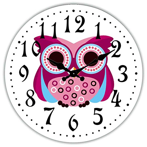 Glasuhr Ø 30cm in verschiedenen Motiven zur Auswahl, Wanduhr, Küchenuhr (eule)