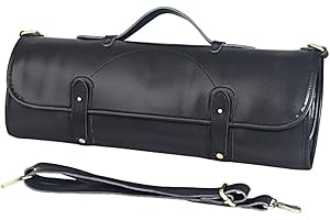 HiyyFloy en Rouleau pour Couteaux De Chef, Étui De Transport pour Couteaux en Cuir avec 10 Poches, en Rouleau pour Outils Multifonctions pour Cuisine, Camping