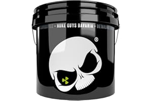 Nuke Guys Car Wash Bucket White Skull Edition - Cubo de lavado de coche con 3,5 galones (aproximadamente 13 litros) - Cubo de lavado de coches para la ropa de coche o moto
