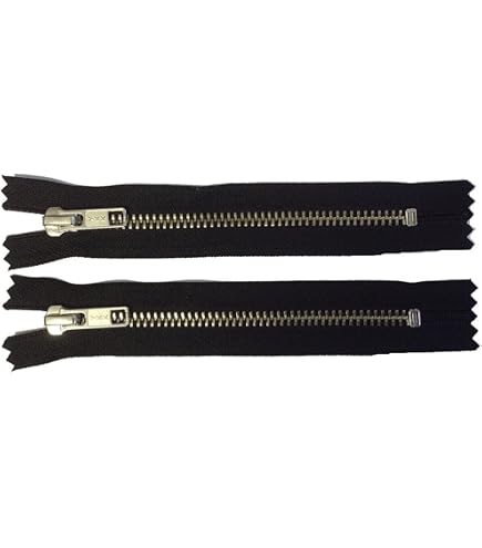 Jeans Reißverschluss - Metall, messing, 13 cm, schwarz