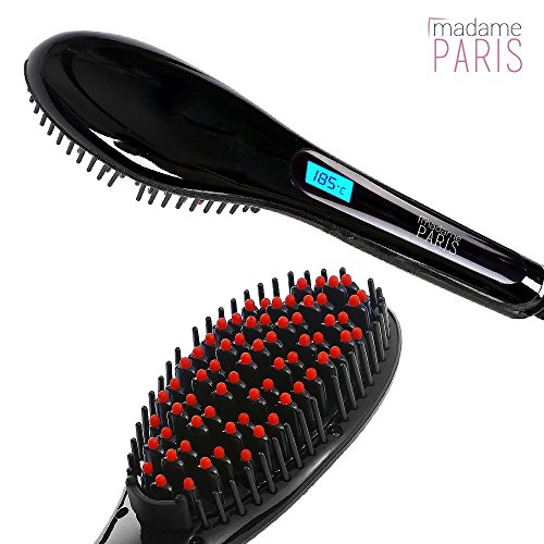 MadameParis ✮✮✮ Haarbürste Haar Glätter – ZOE Ausgabe ✮✮✮ sofort Glattes Haar – natürliches Ergebnis – einstellbare Temperatur – Keramik – kein Verbrennungsrisiko – seidiges Haar – täglicher Gebrauch - 8