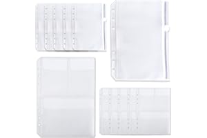 DY.2TEN 12 tasche per raccoglitori in formato A5, tasca per raccoglitore con cerniera, raccoglitore a 6 fori, tasca con coperchio, due tipi, sacchetti impermeabili con cerniera in PVC