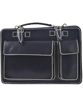 CTM Unisex Business Tasche, Aktentasche, Organizer in italienischem Leder Made in Italy D7006 - 35x25x12 Cm