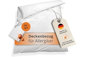 Sleepling Zestaw 2 pościeli dla alergików 135 x 200 cm, poszewka na kołdrę z poszewką na roztocz, odporny na gotowanie w temperaturze 95