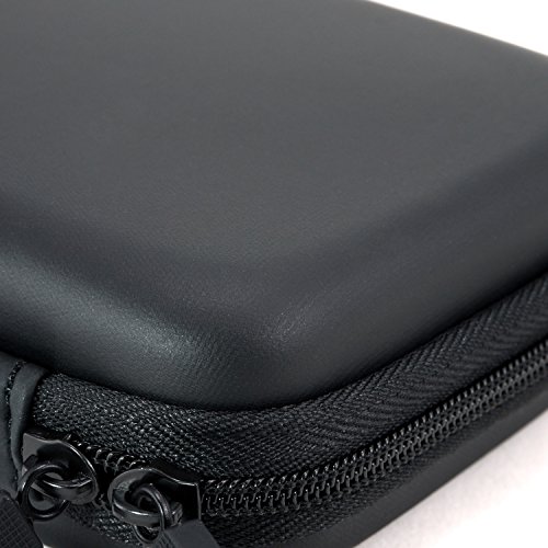 CSL – Universal Festplatten-Tasche für 2.5″ HDD/SSD mit Zubehörfach – HDD/SSD Black Case – Schutzetui – Schutzhülle – Hard Case Tasche – geeignet für externe Festplatten bis 6,35cm (2,5 Zoll) und GPS- und Navigationsgeräte – aus elastischem EVA-Material (matt) + Polyester – wasserabweisend/UV-Schutz – ideal geeignet für mobilen Transport – schwarz (matt) - 5