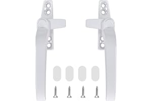 TOLENRE 2 Pcs Poignée de Fenêtre en Alliage d'aluminium, Universelle Poignées de Fenêtre Verrouillage de Remplacement Droite Gauche de Fenêtre avec Fixation à Vis pour Porte Fenêtre à Battants en Aluminium