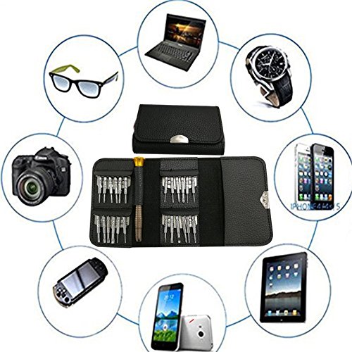 Drillpro Mini Gehärtet Schraubendreher Set 25-teilig Präzisions Minischraubenziehern Magnetisierbar, Torque, Schlitz, Kreuzschlitz, Etui für die Elektronik iPhone PC Laptop Werkzeugset - 4