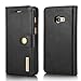 Produktbild Samsung Galaxy A3 2017 Hülle, MKOAWA Echtes Rindsleder Folio Flip Wallet Case, Magnetische Abnehmbare 2 in 1 Abnehmbare Retro 3 Kartensteckplätze für Samsung Galaxy A3 2017 (Schwarz)