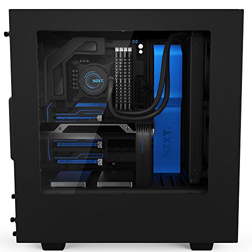 NZXT - Caja de Ordenador S340 Formato ATX con Ventana (CA-S340MB-GB), Color Negro/Azul - NZXT