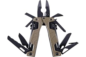 Leatherman OHT - Pince multifonctions avec 16 outils dont une pince actionnée par ressort, des couteaux 420HC et bien plus, fabriqué aux Etats-Unis, couleur coyote, étui nylon molle marron inclus