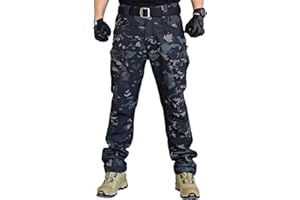 WINKEEY Pantalones de Combate para Hombres Pantalón Outdoor para Hombre Cortaviento Impermeable Casual y Cálido Pantalones de Multibolsillos Trabajo para Hombres