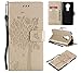 Produktbild Everainy Kompatibel für Motorola Moto E5 Hülle Silikon PU Leder Flip Gummi Schutzhülle Katze Baum Muster Kartenfach Magnet für Motorola Moto G6 Play Brieftasche innen TPU Handyhülle Hüllen (Gold)