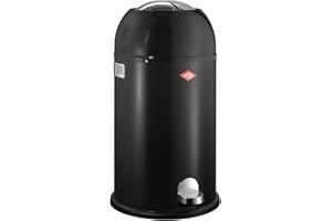 Wesco 184 631 Kickmaster Abfallsammler 33 Liter schwarz, 37.5 x 37.5 x 69cm