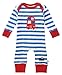 Piccalilly Organic Cotton Blue London Bus Playsuit Boy or Girl