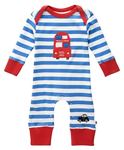 Piccalilly Organic Cotton Blue London Bus Playsuit Boy or Girl