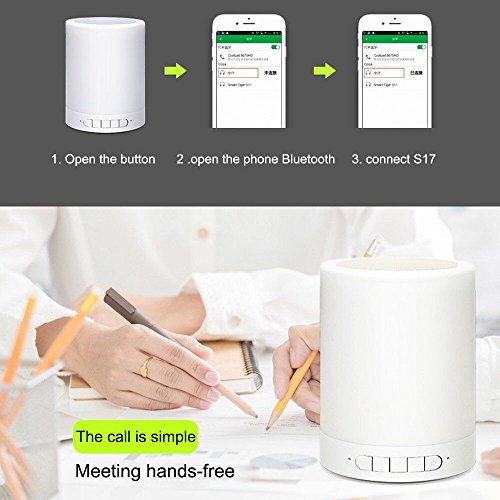 Kainuoa® LED Tischleuchte mit Wireless Bluetooth Lautsprecher Touch Lampe Nachtlicht Dimmbare Bunte Nachtischlampe Dekoleuchte in Farbwechsel für Kinderzimmer Schlafzimmer - 7