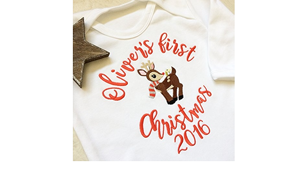 personalised my first christmas sleepsuit