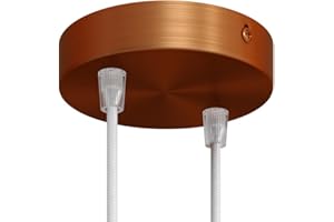 creative cables - Kit rosone cilindrico in Metallo a 2 Fori - Conico, Rame Satinato