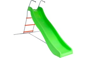 marko Toys 180cm Green & Orange Crazy Wavy Slide & Step Large Chute Set Childrens Kids Garden Play Area