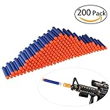ULTNICE 200pcs espuma suave dardos recarga bala Blasters para Nerf N-strike Elite serie niños juguete pistola azul