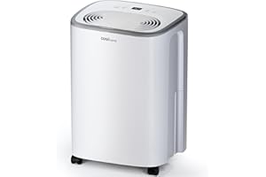 Cosi Home Deshumidificador 12L/día con Sensor de Humedad, Pantalla Digital, Temporizador de 24H, Tanque de Agua de 2.5L y Tubo para Drenaje. 3 Modos y 2 Velocidades. Seca Ropa y Elimina Humedad