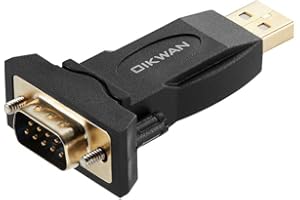 OIKWAN Adaptateur USB vers RS232 avec puce FTDI, USB vers RS232 mâle DB9 convertisseur série pour caisse, modem, scanner, machines industrielles, CNC, noir