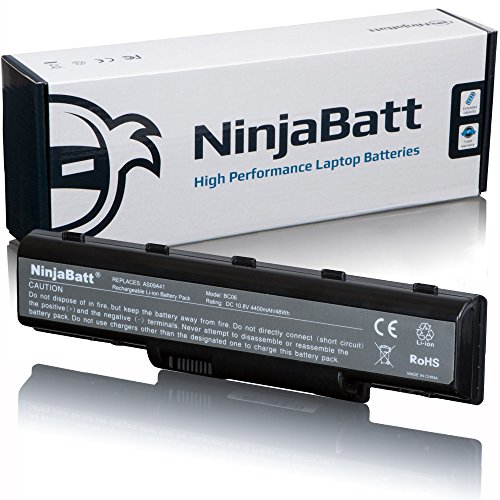 NinjaBatt Laptop Battery for Acer AS09A31 AS09A61 AS09A41 AS09A51 AS09A71 AS09A75 Aspire 5532 5732Z 5334 5517 Gateway NV52 NV53 NV59 MS2285 - High Performance [6 Cells/4400mAh/48wh]