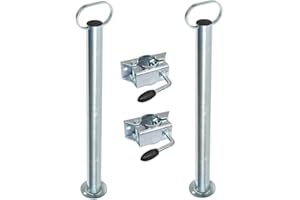 meinAnhängerersatzteil 600mm Stützrohre Anhängerstützen Stützfüße inkl. Klemmhalter für Pkw Anhänger