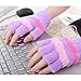 Produktbild USB Heizung Handschuhe, Fingerlose Handschuhe Winterhand Familien Office - Purple