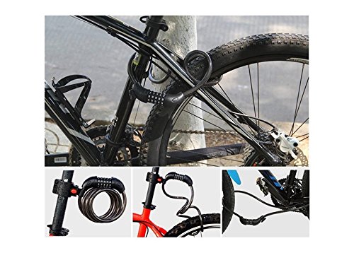 ATTOUPAN Fahrrad Lock Five-Digit Lock Sicherheit Kabel Lock Für Fahrrad draußen (grün)
