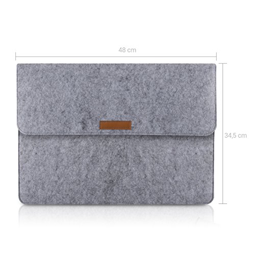 kwmobile Laptoptasche Filz Sleeve f  r 17  17 3 Laptop Notebook Ultrabook - Notebook Tasche Schutzh  lle Laptop Case H  lle in Grau mit Innentaschen I