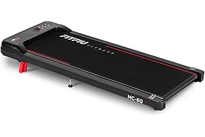 FITFIU Fitness MC-60 Cinta de Andar con Inclinación 9%, Velocidad hasta 6 km/h 750W, Diseño Compacto Conexión App y Mando a Distancia, Walking Pad con Ruedas para Caminar en Casa