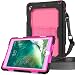 Produktbild TECHGEAR Vanguard Koffer für Apple iPad 9.7 Zoll 2018/2017 - Heavy Duty Rüstung Stoßfest Lange Überlebens-Schutzhülle mit integriertem Standfuß und aufsteckbarem Schultergurt - Schwarz/Klar Rosa