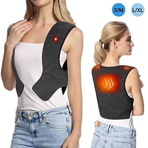 Doact Gilet Chauffant Chargement USB Léger Hiver Vêtements Chauds Chauffés Électrique 5V Lavable pour Activités de Plein Air Chasse Randonnée en Plein Air Ski Pêche Camping Apte à Homme et Femmes