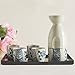 Produktbild KAZE 5 tlg. Sake Set, Porzellan Sake Tassen mit Kanne, Japanischer Stil, Blaue Blumen