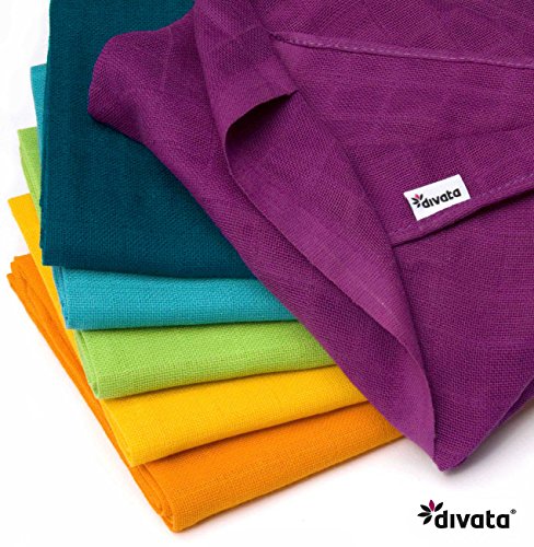 divata Coloured Mini Muslin Squares / Washcloths 38x38 cm - Pack of 6