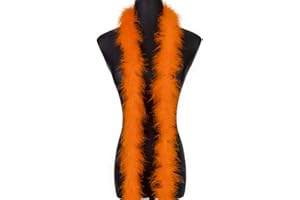 WANRUIDA Boa de plumas orange de marabú esponjoso de 20g，aprox. 180 cm, para manualidades, bodas, fiestas, decoración de árboles de Navidad，carnaval, fiesta temática