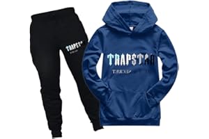 Dinint Enfant Ensemble Survêtement Trapstar Ensemble deux pièces sweat à capuche et pantalon de sport de football pour enfants Unisexe Hoodies Set pour 2-15 Ans