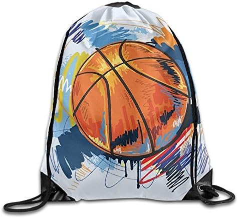 Yesliy Basketball Graffiti Unisex Home Rucksack Shoulder Bag Travel Drawstring Backpack Bag