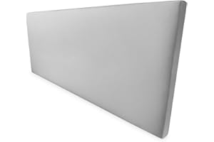 Somnia Descanso - Cabecero Lisboa Acolchado, Tapizado Premium en Polipiel de Alta Gama, Incluye Herrajes y Tornillería, Medidas 145 x 60 cm (Cama de 135/140), Plateado