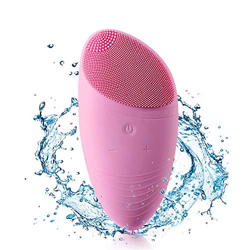 Preisvergleich Produktbild CCHM Silikon Gesicht Waschbürste Elektrische Wiederaufladbare Wasserdichte Massage Reinigung Mitesser Akne Exfoliates Hautpflege Instrument,Pink